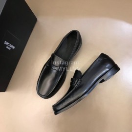 Ysl Fashion Black Leather Loafers For Men