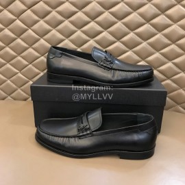 Ysl Fashion Black Leather Loafers For Men
