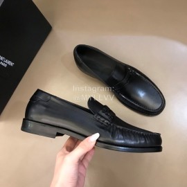 Ysl Fashion Black Leather Loafers For Men