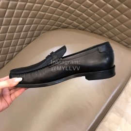 Ysl Fashion Black Leather Loafers For Men