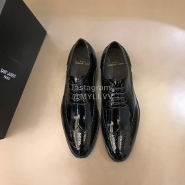Ysl Carved Cowhide Lace Up Business Shoes For Men