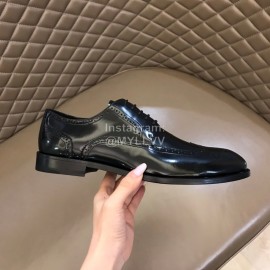 Ysl Carved Cowhide Lace Up Business Shoes Black For Men