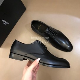 Ysl Cowhide Lace Up Business Shoes For Men Black