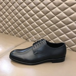 Ysl Cowhide Lace Up Business Shoes For Men Black