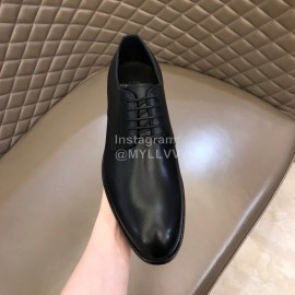 Ysl Cowhide Lace Up Business Shoes For Men Black