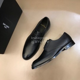 Ysl Cowhide Lace Up Business Shoes Black For Men