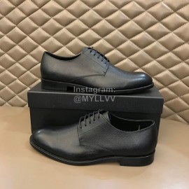 Ysl Cowhide Lace Up Business Shoes Black For Men