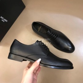 Ysl Cowhide Lace Up Business Shoes Black For Men