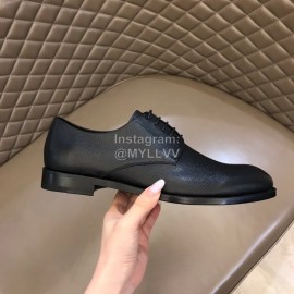 Ysl Cowhide Lace Up Business Shoes Black For Men