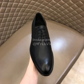 Ysl Cowhide Lace Up Business Shoes Black For Men