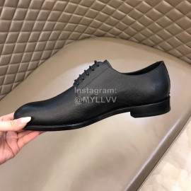 Ysl Cowhide Lace Up Business Shoes Black For Men