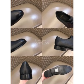 Ysl Cowhide Lace Up Business Shoes Black For Men