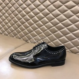 Ysl Calf Leather Lace Up Business Shoes For Men Black