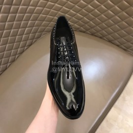 Ysl Calf Leather Lace Up Business Shoes For Men Black