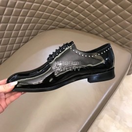 Ysl Calf Leather Lace Up Business Shoes For Men Black