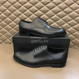 Ysl Calf Leather Lace Up Business Shoes Black For Men