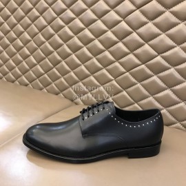 Ysl Calf Leather Lace Up Business Shoes Black For Men
