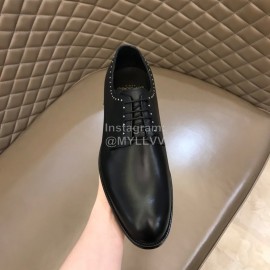 Ysl Calf Leather Lace Up Business Shoes Black For Men