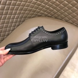 Ysl Calf Leather Lace Up Business Shoes Black For Men
