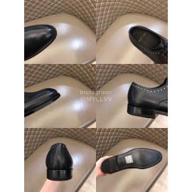 Ysl Calf Leather Lace Up Business Shoes Black For Men