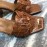 Ysl Fashion Leather High Heel Slippers For Women Brown