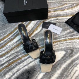 Ysl Fashion Sheepskin Linen High Heel Slippers For Women