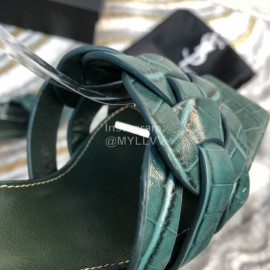 Ysl Fashion Leather High Heel Sandals For Women Green