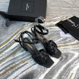 Ysl Fashion Sheepskin High Heel Sandals For Women Black