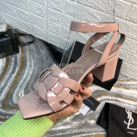 Ysl Fashion Sheepskin High Heel Sandals For Women Pink