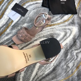 Ysl Fashion Sheepskin High Heel Sandals For Women Pink