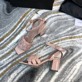 Ysl Fashion Sheepskin High Heel Sandals For Women Pink