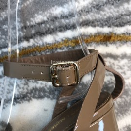 Ysl Fashion Sheepskin High Heel Sandals For Women Coffee