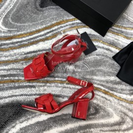 Ysl Fashion Sheepskin High Heel Sandals For Women Red
