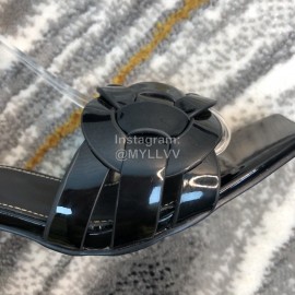 Ysl Fashion Black Sheepskin High Heel Sandals For Women 