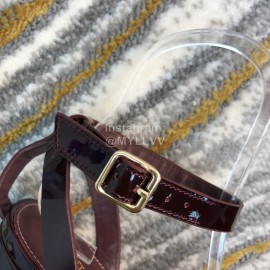 Ysl Fashion Sheepskin High Heel Sandals For Women Purplish Red