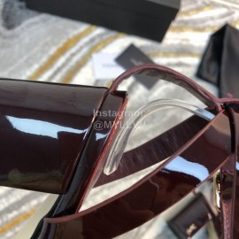 Ysl Fashion Sheepskin High Heel Sandals For Women Purplish Red