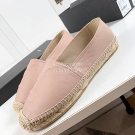 Ysl Soft Sheepskin Hemp Rope Weaving Casual Shoes For Women Pink