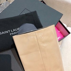 Ysl Autumn Winter Fashion Calf Leather Pointed High Heel Boots For Women Khaki