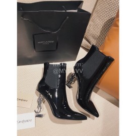 Ysl Fashion Patent Leather Pointed High Heel Boots For Women 