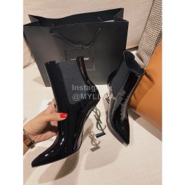 Ysl Fashion Patent Leather Pointed High Heel Boots For Women 