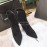 Ysl Fashion Black Velvet Leather Pointed High Heel Boots For Women 