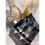 Ysl Fashion Diamond Pointed High Heel Sandals For Women Beige