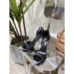 Ysl Fashion Diamond Pointed High Heel Sandals For Women Black