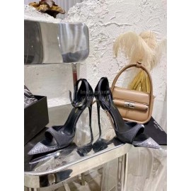 Ysl Fashion Diamond Pointed High Heel Sandals For Women Black