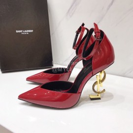 Ysl Fashion Patent Leather Pointed High Heel Sandals For Women Red