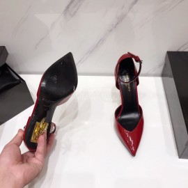 Ysl Fashion Patent Leather Pointed High Heel Sandals For Women Red