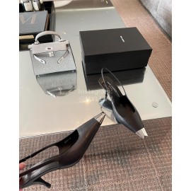 Ysl New Leather High Heels For Women Black