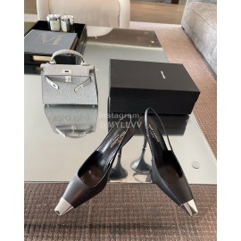Ysl New Leather High Heels For Women Black