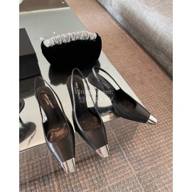 Ysl New Leather High Heels For Women Black