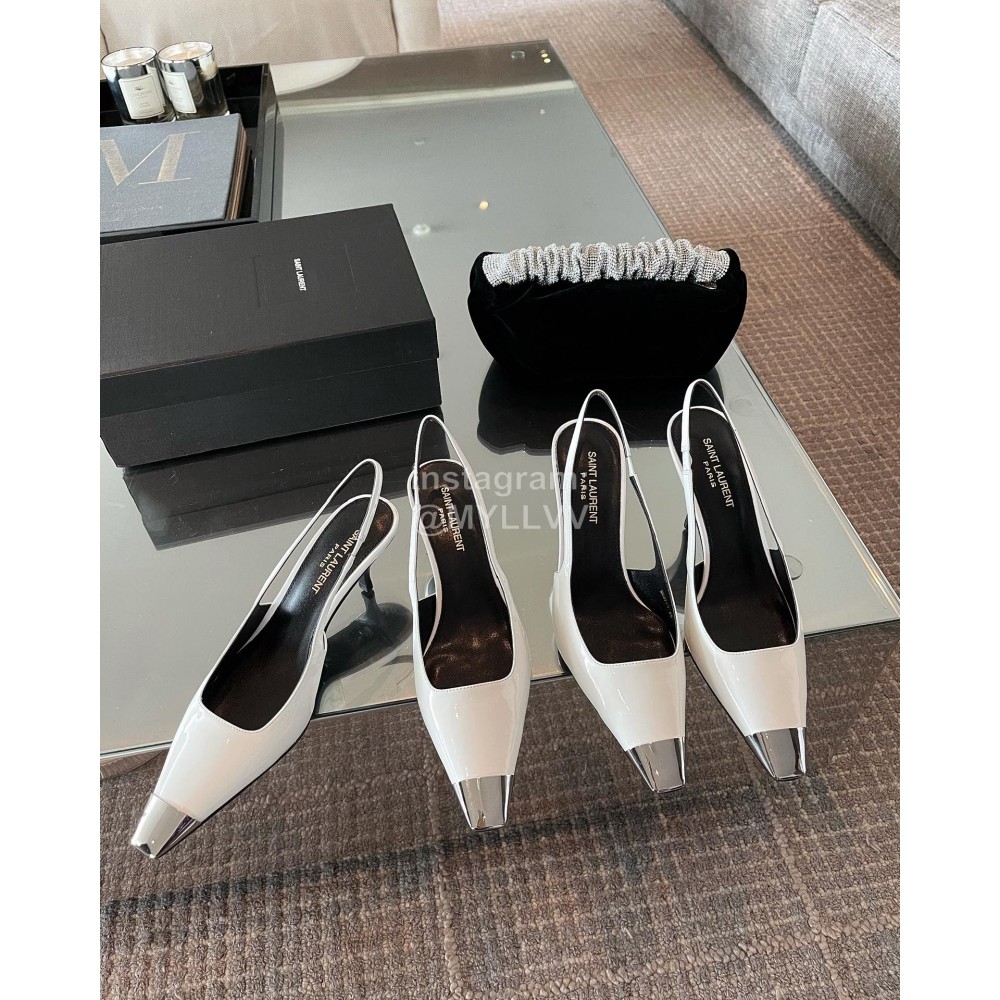 Ysl Patent Leather High Heels For Women White